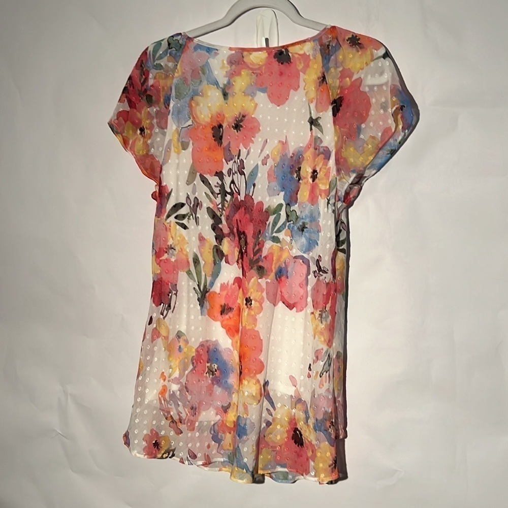 Watercolor appearance multicolor blouse by Tamara H size large - Picture 6 of 9